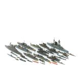 30 lead and die-cast waterline ships by various makes including some pre-war examples. Approx 1:1200