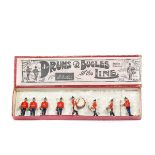 Britains British Soldiers Drums & Bugles of the Line Set 30. Comprising 8 figures, Drum Major,