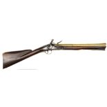 A mid 18th century brass barrelled flintlock blunderbuss, by W Emms of Oxford, 30” overall,