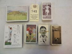 6 sets cigarette cards: Wills Golfing (large size), Players Golf (large size), Gallaher