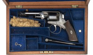 A cased 5 shot 78 bore solid frame double action percussion revolver, 8½” overall, barrel 4¼”,