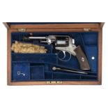 A cased 5 shot 78 bore solid frame double action percussion revolver, 8½” overall, barrel 4¼”,