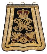 A Victorian officer’s full dress embroidered sabretache of the Middlesex Yeomanry, of black