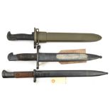 A Spanish M1941 Bolo bayonet, marked Toledo, in steel scabbard; a Czech M1924 bayonet with muzzle