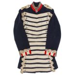 An NCO’s knee length double breasted tunic of the Prussian Schloss Guard, c 1900, scarlet facings