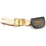 A trooper’s shoulder belt and pouch of The Life Guards, buff leather belt with scarlet cord and
