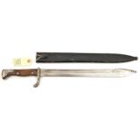 A Weimar period police modified butcher bayonet, 14¼” blade, pommel fixing button officially removed