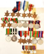 WWII single medals (11): 1939-45 star (3: one named M23233 E Mellam), Atlantic star, Africa star