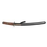 A Japanese sword wakizashi, unsigned blade 15¼” c 1600. Soft metal fuchi kashira and kurikata