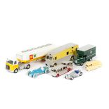 6 very nicely restored Dinky Toys. A Racehorse Transport Horse Box, finished in yellow and light