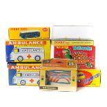 20 useful empty boxes. 3 Dinky Toys Trade Packs - 3 Massey-Harris Tractor 27A. 3 Motocart 27G and