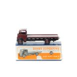 Dinky Supertoys Guy Flat Truck (512). An example in maroon with black mudguards and chassis and