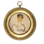 A very fine miniature portrait of Queen Hortense, daughter of Josephine Bonaparte,married to Louis