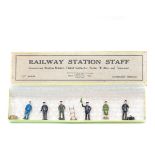 A rare set of Britains Railway Station Staff. C.1936-41. 42mm Figures produced to fit Hornby O gauge