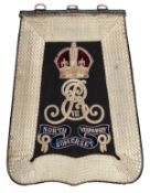 An Edward VII officer’s full dress embroidered sabretache of the North Somerset Yeomanry, of black