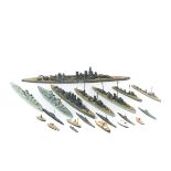 35 lead and die-cast waterline ships by various makes including some pre-war examples. Approx 1:1200