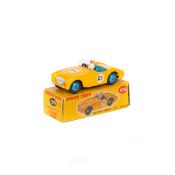 Dinky Austin Healey '100' Sports (109). An example in orange with mid blue seats and wheels, RN21,