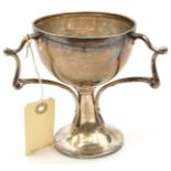 An Arts & Crafts style silver presentation 3 handled goblet, engraved “Inter Platoon Weapon Training