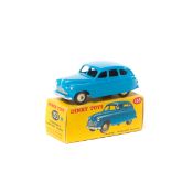 A scarce Dinky Toys Standard Vanguard (153). In mid blue with cream wheels and black rubber tyres.