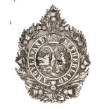 An officer’s silver glengarry badge of The Argyll & Sutherland Highlanders, retailers tablet “