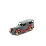 A scarce 1930s Dinky Toys Daimler Ambulance (24a). An example in grey with red open chassis, open