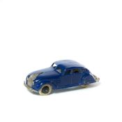 A scarce 1930's Dinky Toys Chrysler Airflow Saloon (30a). An example in dark purplish blue with no