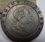 George III AE Cartwheel Twopence 1797, VF