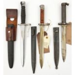 An Austrian M1895 bayonet, various stamps, in steel scabbard; a Swedish M1896 bayonet, various