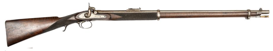 A .451” percussion target rifle by Thomas Turner, 49½” overall, round barrel 33” stamped at the