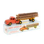 French Dinky Supertoys Willeme tractor and lumber carrier (897). The tractor unit in orange with