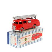Dinky Commer Fire Engine (955). In bright red with silver two piece ladder, red wheels with light