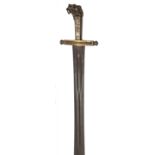 An interesting and unusual military bandsman’s sword c 1835, broad spatulate blade 20”, with twin