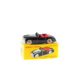 French Dinky Toys Simca 8 Sport (24S). Example in black with red interior, with ridged plated wheels