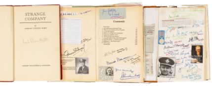 3 books containing autographs of famous wartime personalities etc, including “Bomber” Harris, Earl