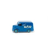 Dinky Toys Trojan Van OXO 31D. In dark blue with mid blue wheels and black rubber tyres, 'BEEFY OXO'