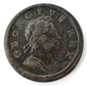 George I AE halfpenny 1718,VF with a really good portrait.GF some surface corrosion.