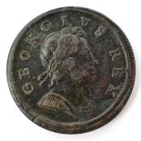 George I AE halfpenny 1718,VF with a really good portrait.GF some surface corrosion.