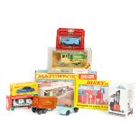 30 plus Various Makes. A 1960's Matchbox Service Station MG-1. Building with covered petrol pumps,