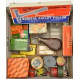 *A small quantity of cartridge reloading equipment etc, including a lead melting pot, lead dipper,