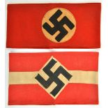 A Third Reich NSDAP woollen felt armband, with 2 piece overlaid stitched device; and a Hitler