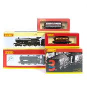 2 Hornby Railways locomotives plus freight wagons. A BR Grange Class 4-6-0 tender locomotive,