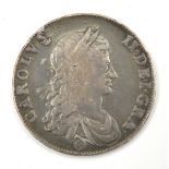Charles II AR crown 1662, Rose below bust, GF