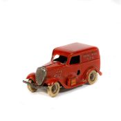 Tri-ang Minic Ford Royal Mail Van (3M). A pre-war example in red with white tyres and petrol can