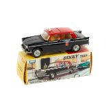 French Dinky Toys TAXI Radio G7 404 Peugeot (1400). Black body, red top with sunroof and 'Taxi'