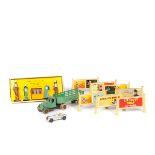 2 Dinky Toys. A Petrol Pumps & Oil Bin (49). 4 pumps in brown, green, blue and red, with yellow bin,
