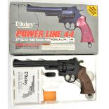 A 6 shot .177” Daisy Power Line Model 44 C02 revolver, number 0695 00095. GWO & as New Condition, in