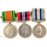 Three: Defence, War, Royal Observer Corps medal, EIIR later type (Observer J P Watson) GVF