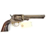 A 5 shot .31” Union Arms Co solid frame SA percussion revolver, 10” overall, octagonal barrel 5½”