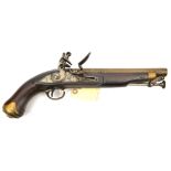A .65” Tower New Land Pattern flintlock holster pistol, 15” overall, barrel 9” with ordnance proofs;