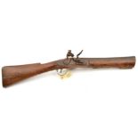 An Indian steel barrelled flintlock blunderbuss, of bazaar quality, 27” overall, swamped barrel